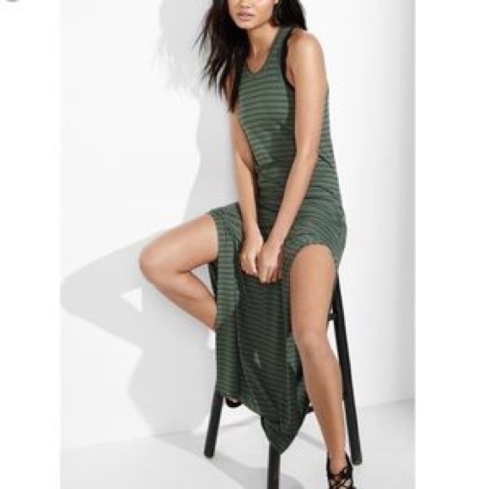 Express • Green Stripe Maxi Dress